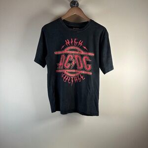 ACDC High Voltage 1976 European Tour Black T-Shirt‎ Rock Band Graphic XS